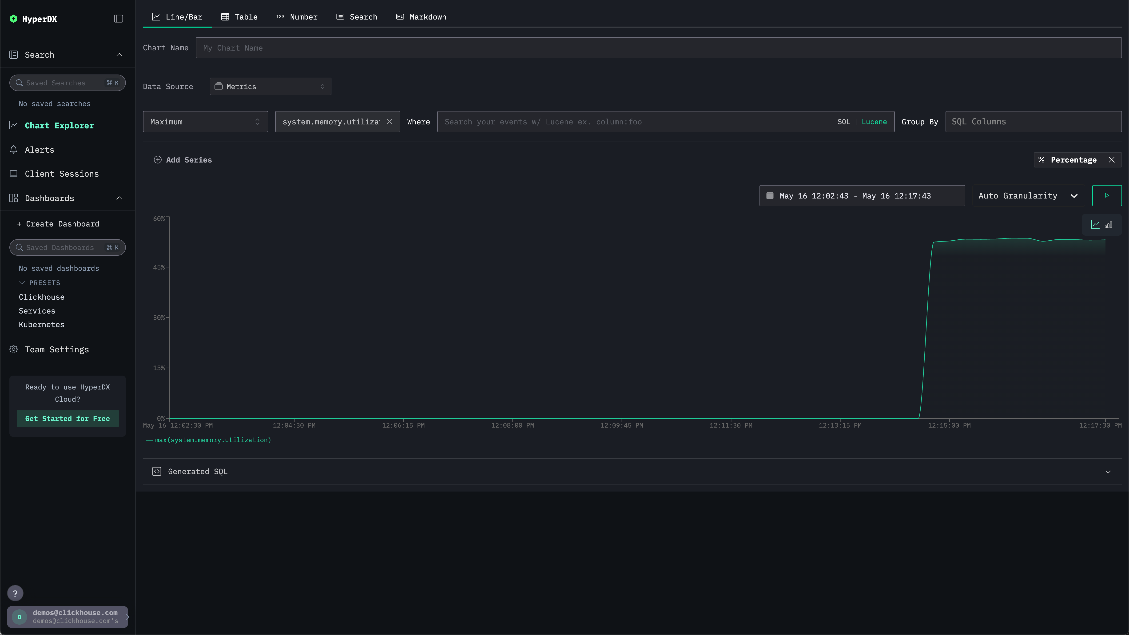 Использование памяти во времени, %